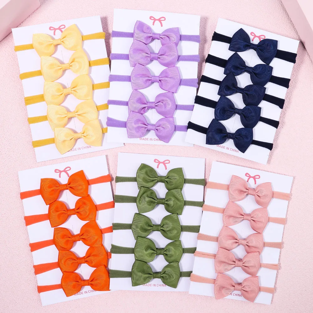 Baby Gear - 5 قطعة/المجموعة الفتيات بلون Bowknot عقال